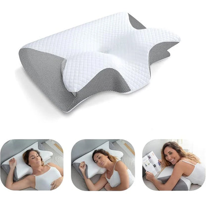 OrthoSleep™ 2-in-1 Ergonomic Cervical Memory Foam Pillow | Neck & Shoulder Pain Relief