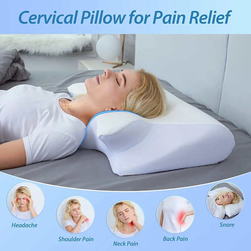 OrthoSleep™ 2-in-1 Ergonomic Cervical Memory Foam Pillow | Neck & Shoulder Pain Relief