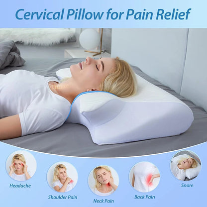 OrthoSleep™ 2-in-1 Ergonomic Cervical Memory Foam Pillow | Neck & Shoulder Pain Relief